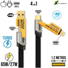 Cabo Flat 4x1 PD 65W 1,2 XC-CD-130 X-Cell
